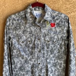 Western Snap Shirt w/Rose by Rockmount NWT Small